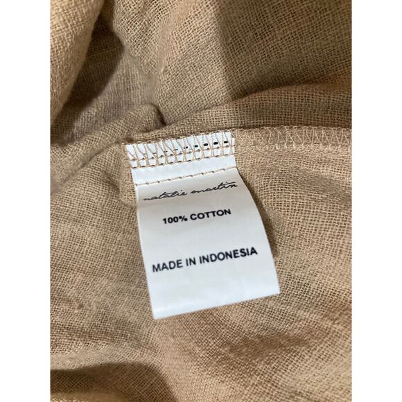 NATALIE MARTIN Beige Cotton Sand Gauze Oversized Fernanda Midi Dress Size XS - Picture 4 of 8